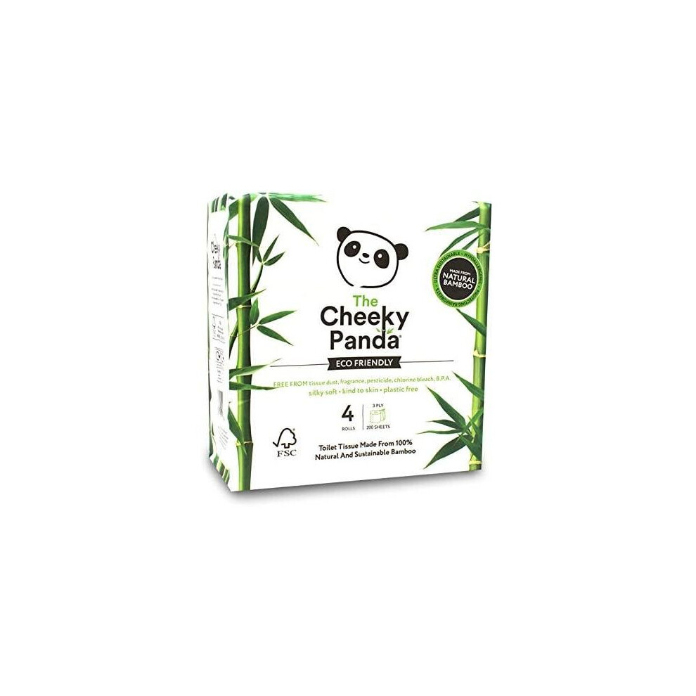 Cheeky Panda Plastic Free Toilet Tissue 3ply 4 rolls (1 Pack)