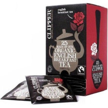 Clipper Organic & FT English Breakfast Envelope S&T 25's (6 Pack)