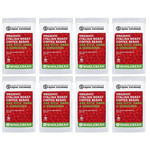 Equal Exchange Organic Italian Roast Coffee Beans 227g (8 Pack)