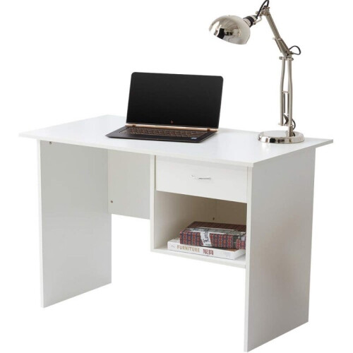 RayGar Computer Desk with Drawer and Open Storage Space for Home and Office - White 1