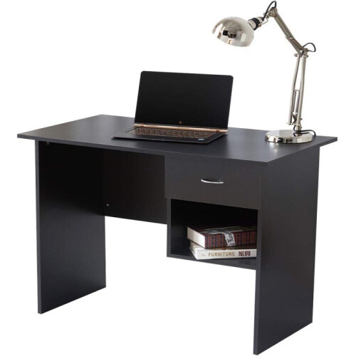 RayGar Computer Desk with Drawer and Open Storage Space for Home and Office - Black 1
