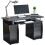 RayGar Deluxe Computer Desk With Cabinet and 3 Drawers - Black 2