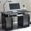 RayGar Deluxe Computer Desk With Cabinet and 3 Drawers - Black 1
