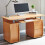 RayGar Deluxe Computer Desk With Cabinet and 3 Drawers - Beech 1