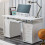 RayGar Deluxe Computer Desk With Cabinet and 3 Drawers - White 1