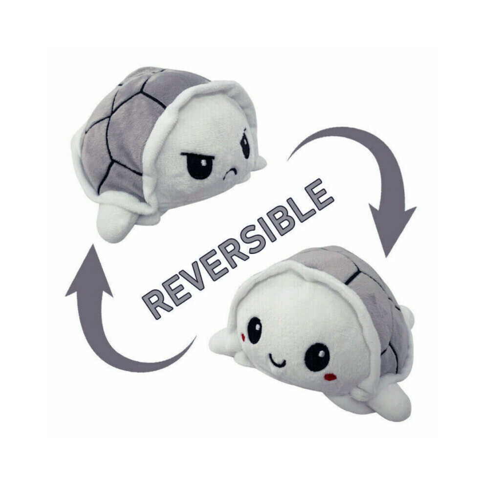 (Grey) Cute Double-Sided Flip Reversible turtle Plush Toys Funny Animals Doll Kids Gift-image-OPC-P8BS8T8-NEW