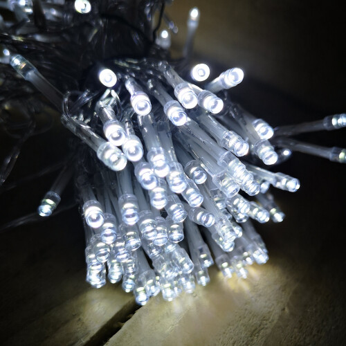 Premier Premier 200 LED 20m 8 Function Battery Christmas Timer Lights In Cool White 1
