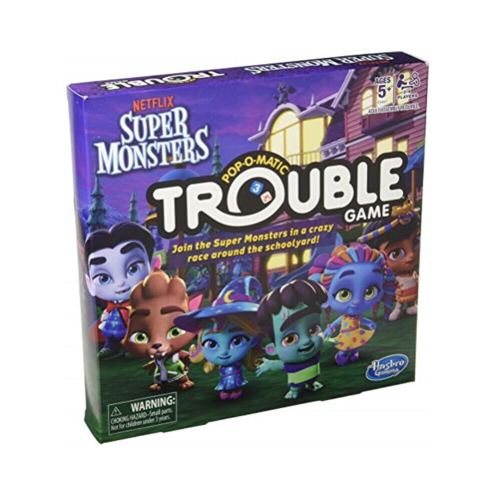 Hasbro Games Trouble Netflix Super Monsters Edition Board Game for Kids Ages 5+