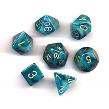 Chessex CHX27489 Dice-Phantom Teal/Gold Set - Board Game