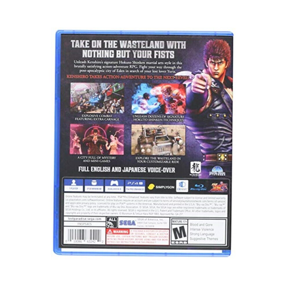 Fist Of The North Star Lost Paradise Playstation 4 010086632422