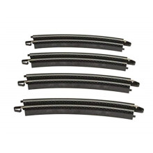 Bachmann Trains - Snap-Fit E-Z TRACK 22" RADIUS KURVENSTRECKE (4/Pack) - STAHLLEITER mit schwarzem Unterbau - HO Maßstab