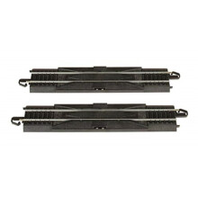 Bachmann Trains SnapFit EZ TRACK 9? STRAIGHT RERAILER 2/card STEEL ALLOY Rail With Black Roadbed HO Scale
