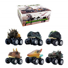 DINOBROS Dinosauro Giocattolo Tirami Indietro Auto 6 Pacchetti Giocattoli Dinosauro Bambino Età 3,4,5,6,7 Giochi Dino TRex