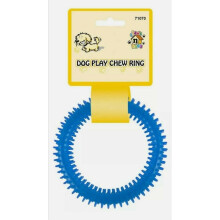 6-Inch Non-Toxic Dog Chew Ring: Random Color Rubber Dental Toy for Training, Fetch & Teething