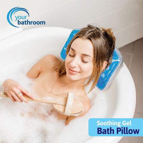 Relaxation Bath Pillow with Gel Calming & Easing Compression Head Neck Support 1