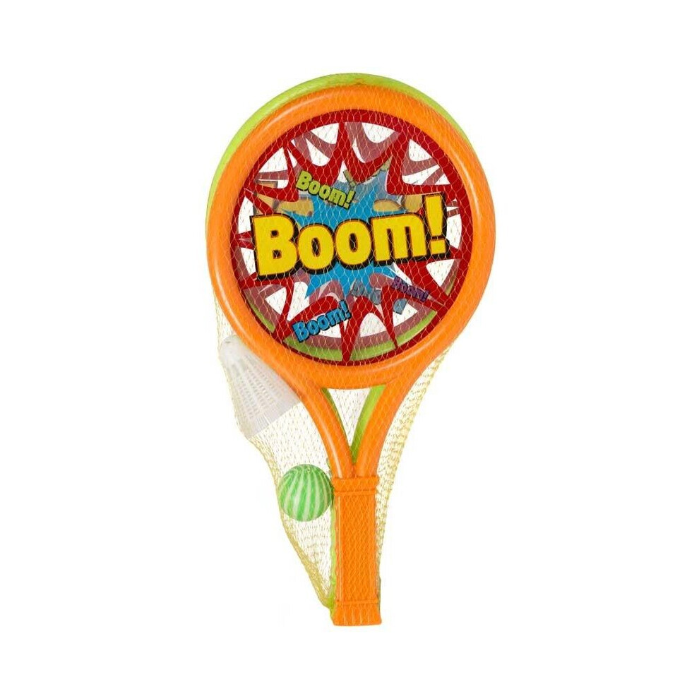 Boom Bats Set Ball Shuttlecock Badminton Tennis Kids Indoor Garden Fun