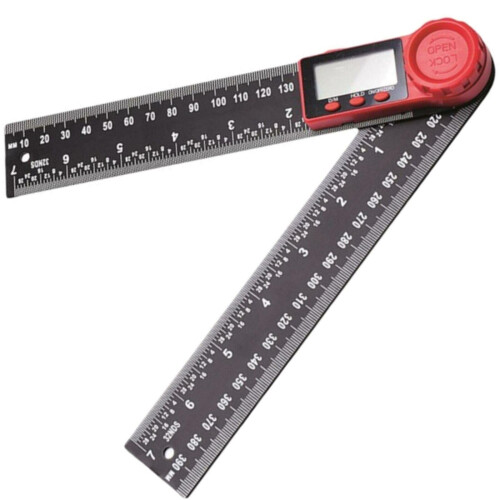 200mm Digital Angle Finder Ruler Garage Workshop Tool DIY With Batteries 2