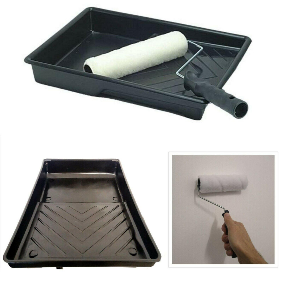 2 Pc Paint Set 7" Paint Roller with Handle, Paint Tray, Paint Sleeves