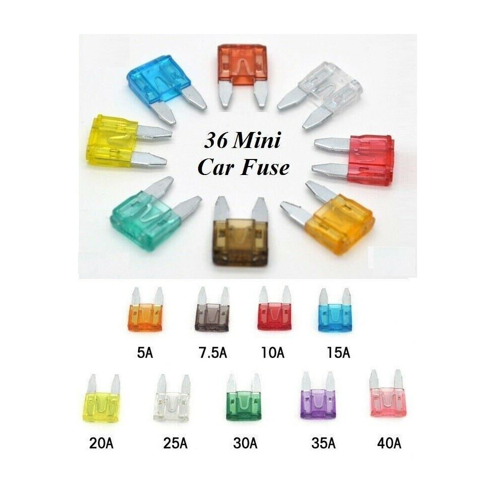 36 Assorted Car Automotive Standard Blade Fuses Fuse Set 5 10 15 20 25 30 AMP