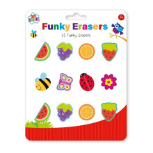 Funky Shaped Coloured Eraser Pack - Pack of 12, by Kids Create