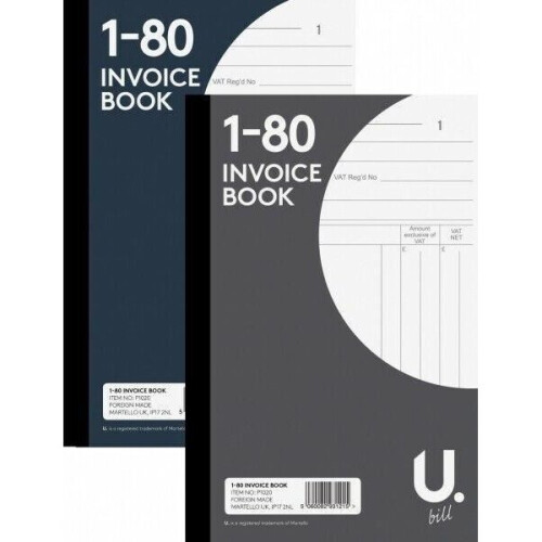 Invoice Duplicate Book, 1 To 80 Numbered Pages, Full Invoice Layout