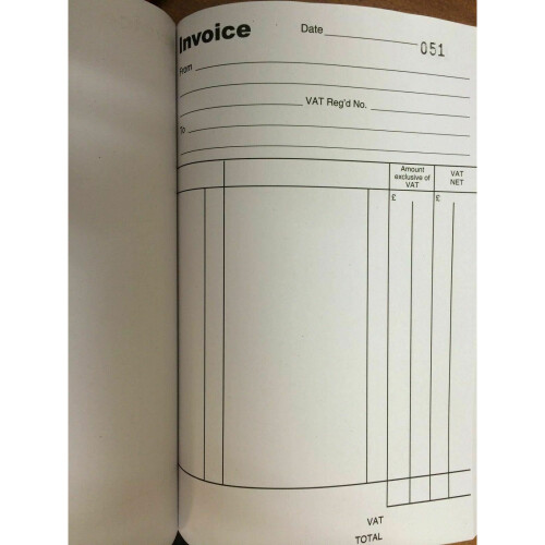 Invoice Duplicate Book, 1 To 80 Numbered Pages, Full Invoice Layout 1