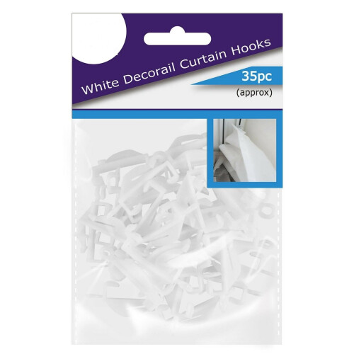 35pc white decorail curtain hooks Decorail White Curtain Hooks Rail 1