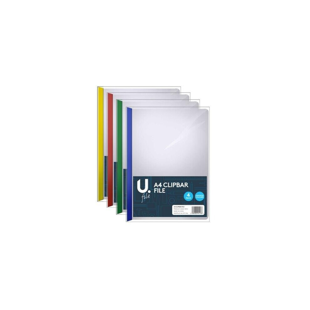 Eazyonlineshop 4 Pack A4 Clipbar File Slide Binder Document Presentation Project Folder