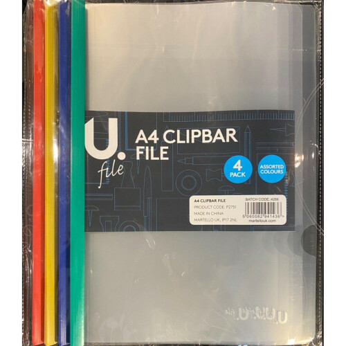 4 Pack A4 Clipbar File Slide Binder Document Presentation Project Folder 2