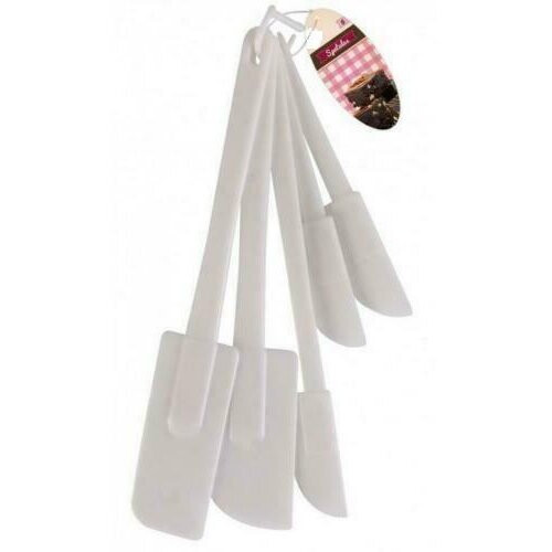 5 PCS White Spatulas Mixing Plastic Set Utensils Cake Cooking Baking Kitchen 1