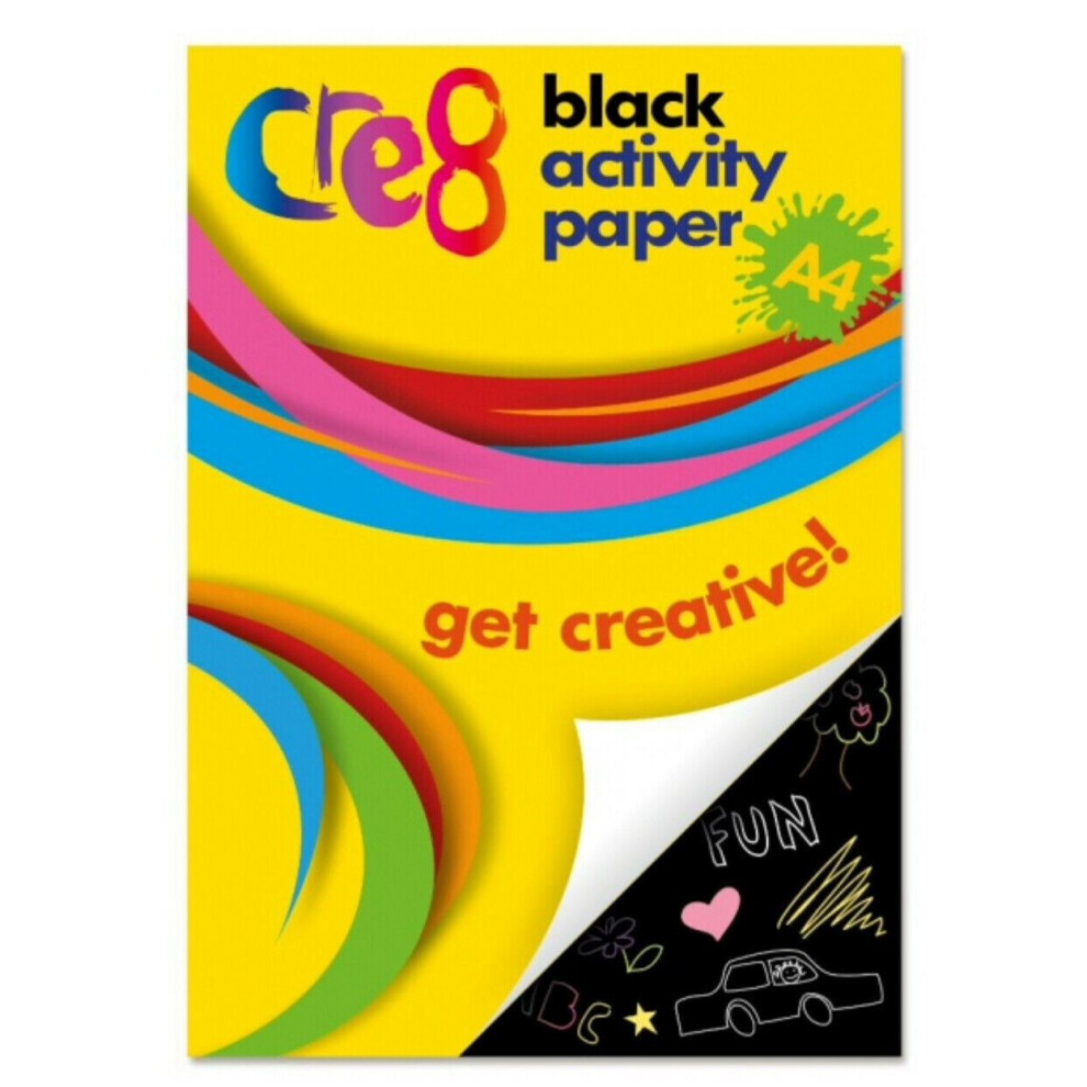 A4 Black Activity Craft Paper Pad Drawing Painting Card Making Scrapbook