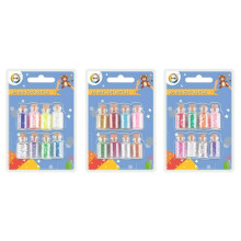 8pc Mini Filled Glitter Gems Sequins Craft Jars Glass Bottles- 1 X RANDOM