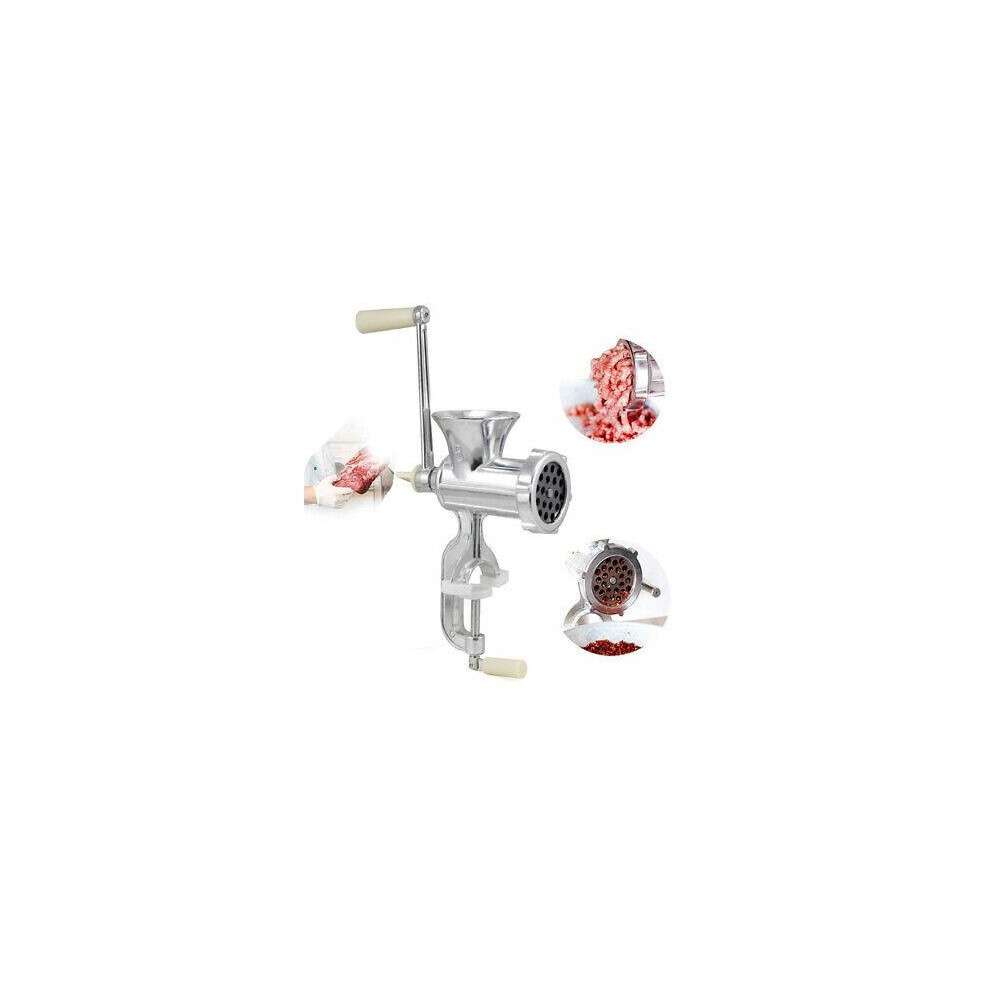 Adjustable Heavy Duty Hand Operated Manual Meat Mince Grinder Kitchen Rotary