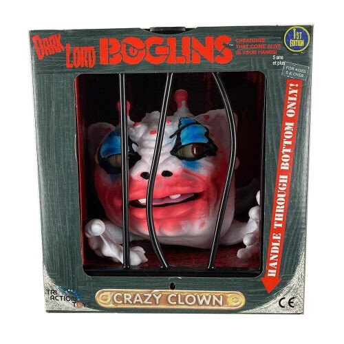Boglins Glow in the Dark Hand Puppet Dark Lord Crazy Clown 80's Style Cage Box