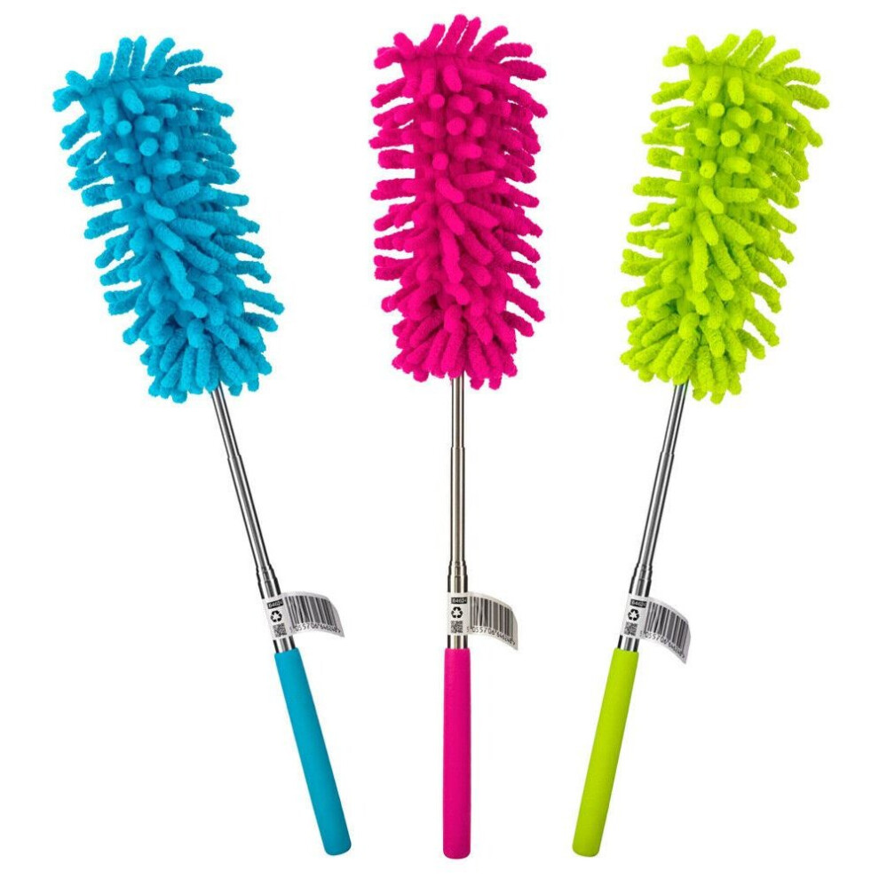 1 X Extendable Telescopic Duster Microfibre Cleaning Feather Brush Washable