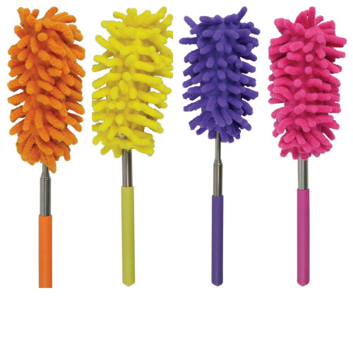 1 X Extendable Telescopic Duster Microfibre Cleaning Feather Brush Washable 1