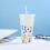 (Transparent, 5 PCS) Loving Christmas Colour Changing Plastic Cold Cup with Straw, 24oz 1