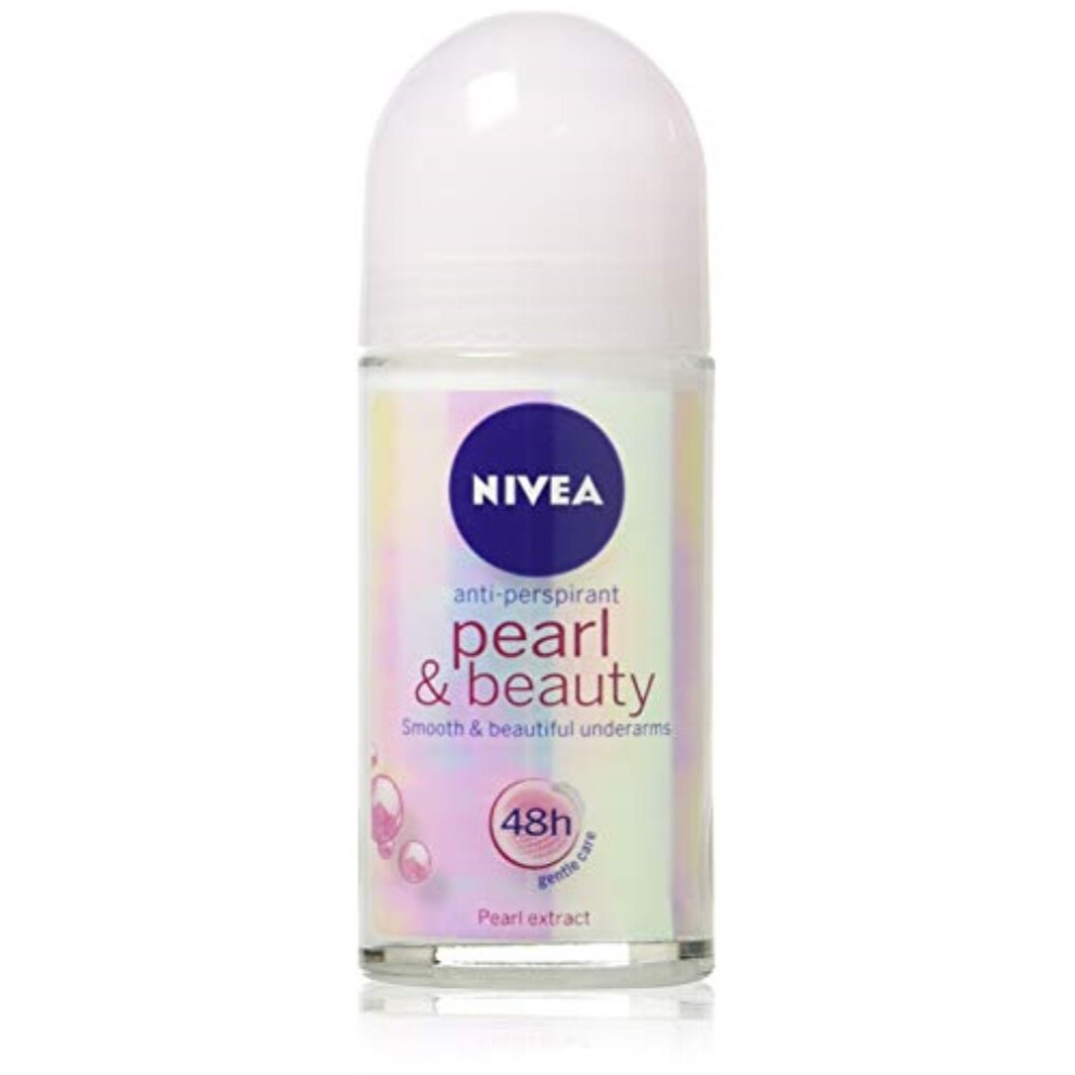 (Pack of 3 Bottles) Nivea PEARL & BEAUTY Women?s Roll-On Antiperspirant & Deodorant. 48-Hour Protection Against Underarm Wetness. (Pack of 3 Bottles,