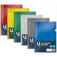 L Shape Folder Assorted Colour Home School Office/Study Supply Plastic A4 P2747