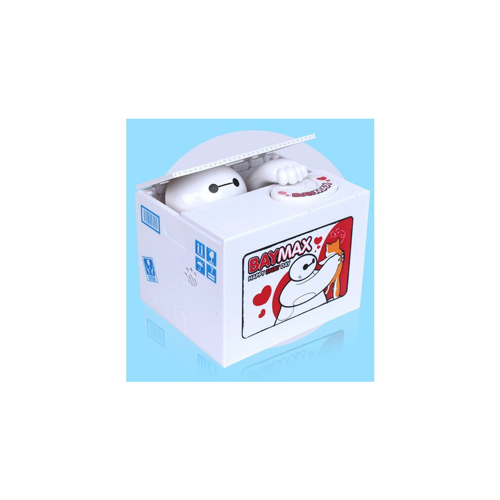(Baymax) Kids Cartoon Electric Money Box Stealing Money Piggy Bank Toy With Music