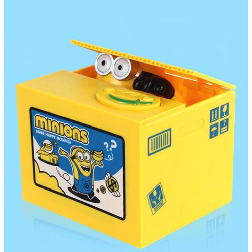 (Minions) Kids Cartoon Electric Money Box Stealing Money Piggy Bank Toy With Music