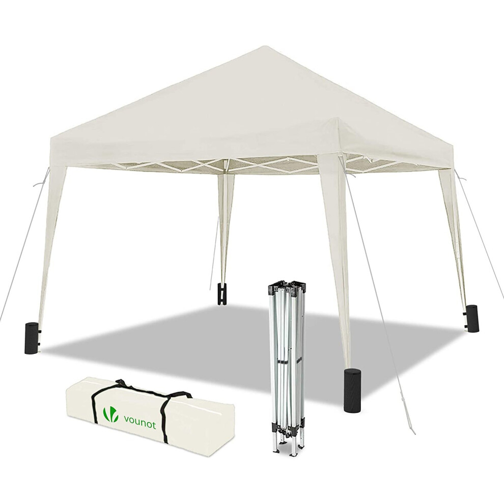 ‎Vounot Vounot 3X3m Pop Up Gazebo Waterproof Folding Garden Party Tent, Cream