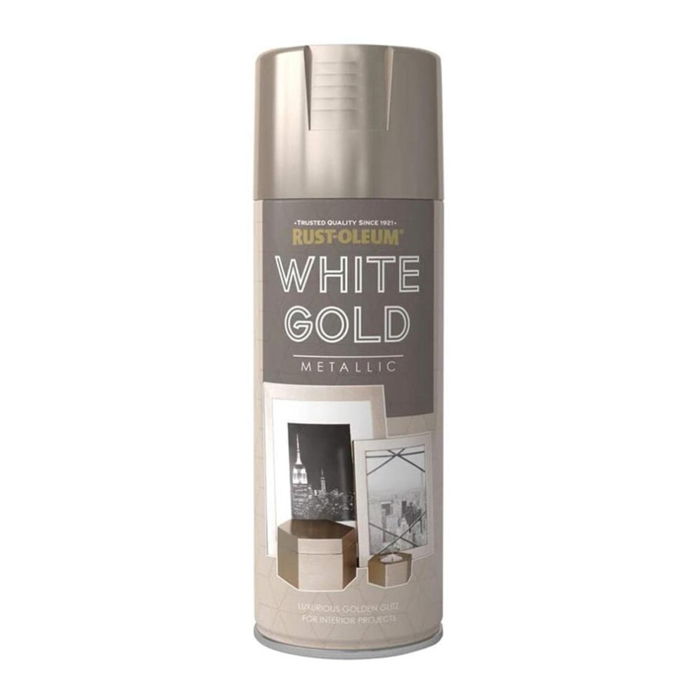 Rust-Oleum White,Gold Metallic Spray Paint White Gold 400Ml