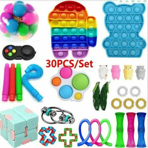 30 Pack Fidget Toys Set Sensory Tools Bundle Stress Relief Hand