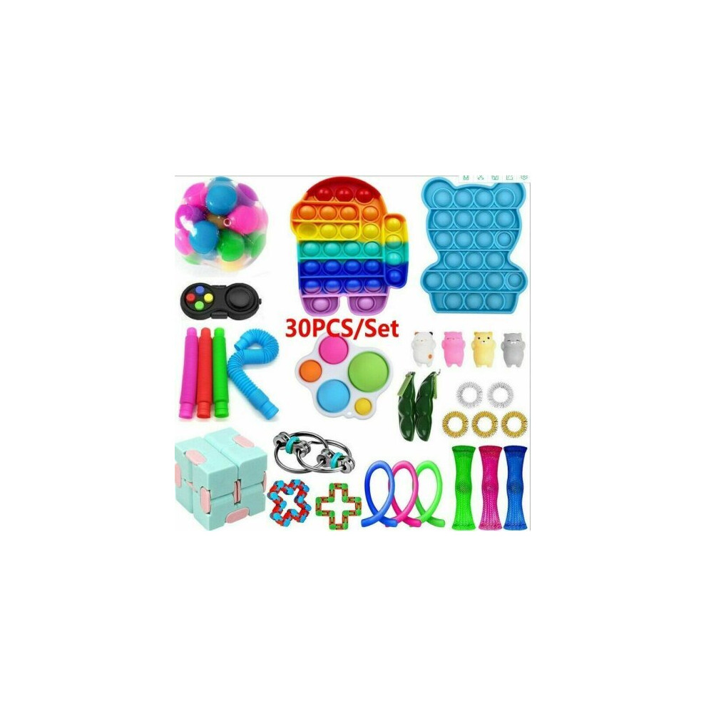 6Yu 30 Pack Fidget Toys Set Sensory Tools Bundle Stress Relief Hand