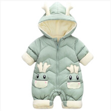 (Green, 3-6 Months) Baby Kids Down Coat Jumpsuit Newborn Romper Hooded