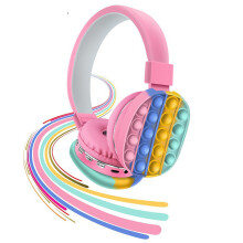 (Pink) Kids Headset Toy Fidget Wireless Headphones