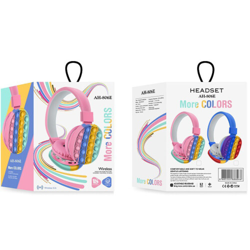 (Blue) Kids Headset Toy Fidget Wireless Headphones 1