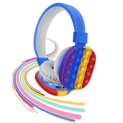 (Blue) Kids Headset Toy Fidget Wireless Headphones