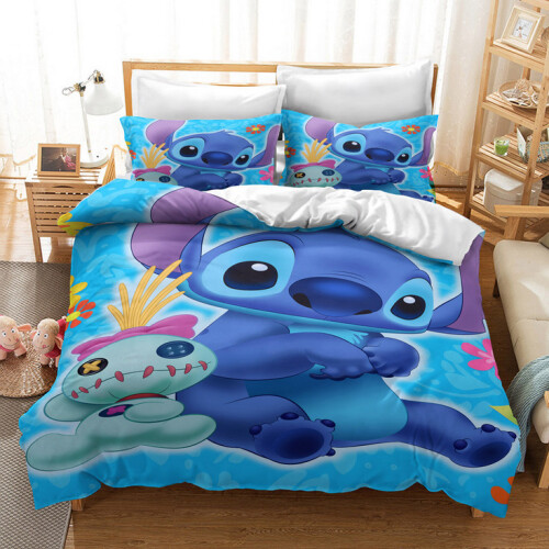 (Pattern 09, Double) Lilo Stitch Bedding Single Double Duvet Cover Set
